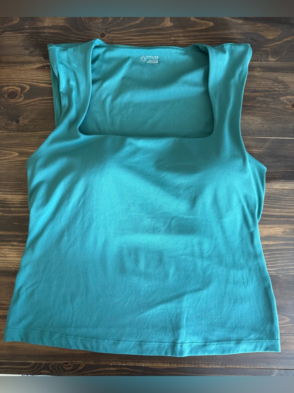 Offline Teal Square-Neck Tank Top